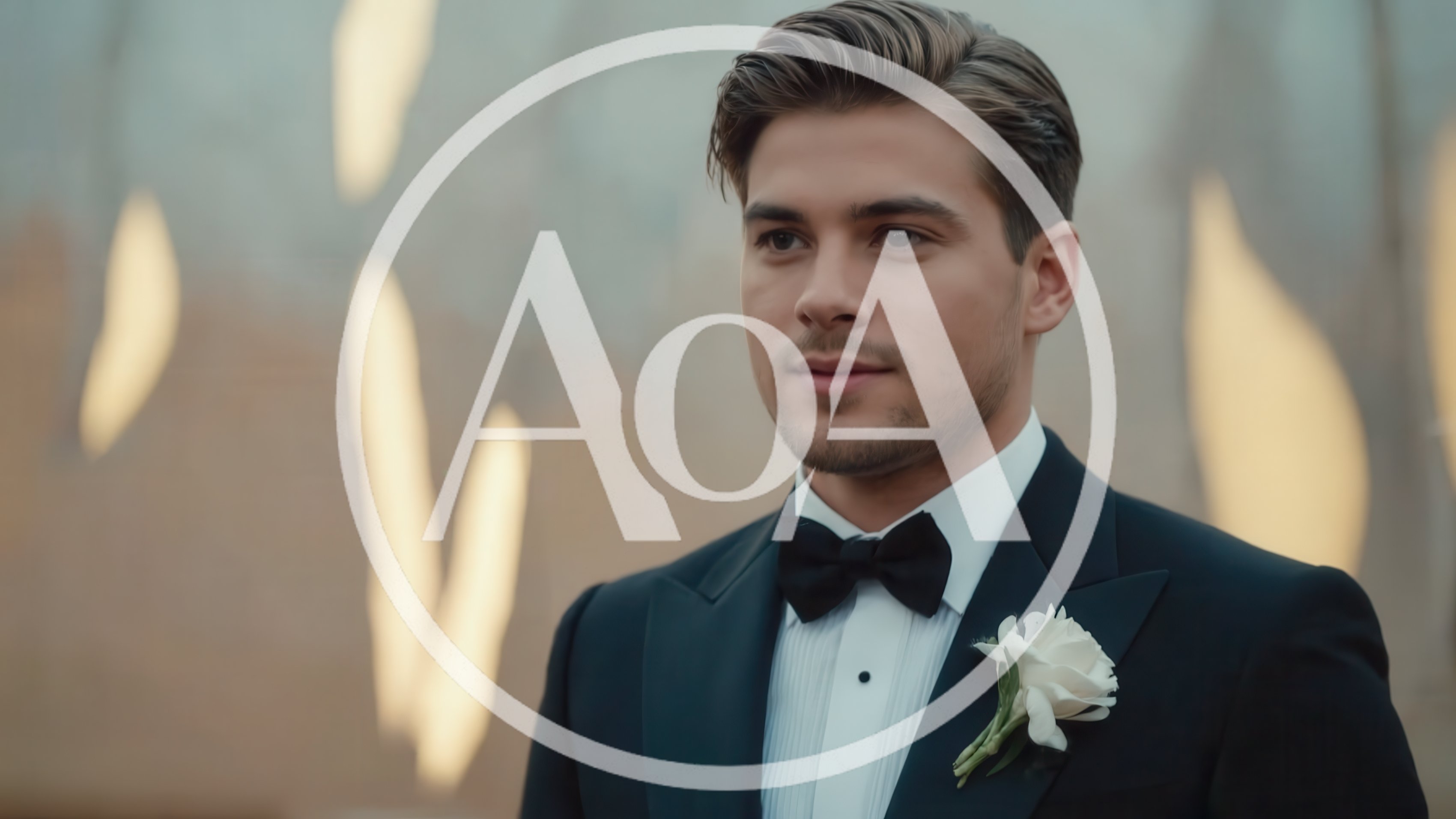 Handsome Groom In Tuxedo With White Boutonniere
