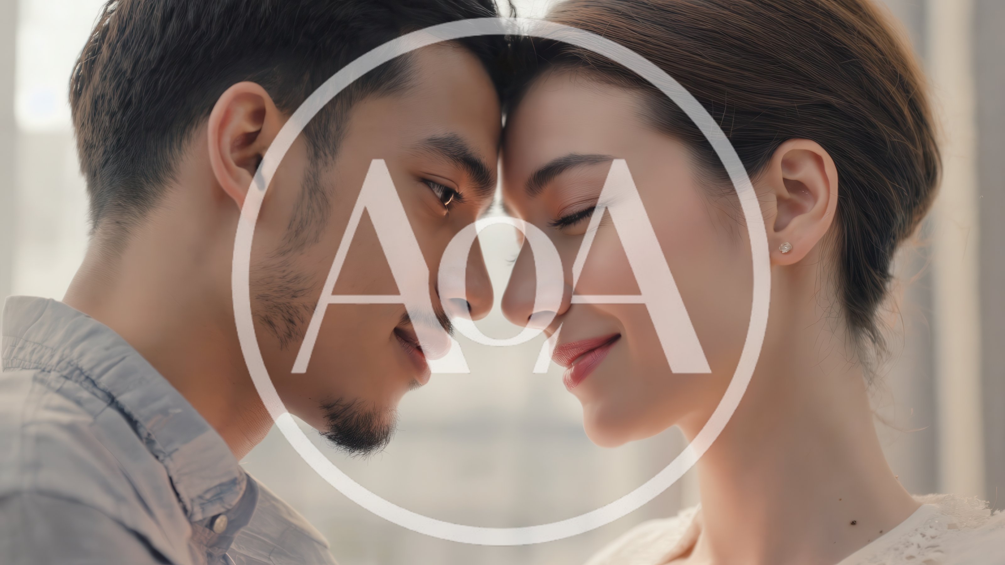 Young Couple Sharing An Intimate Moment Forehead To Forehead