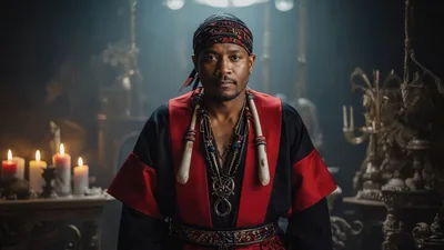 Portrait Of A Man In Traditional Ritual Attire
