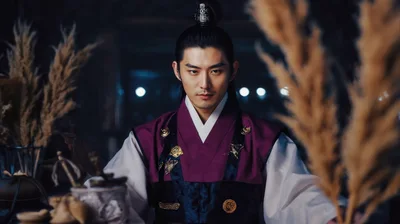 Korean Nobleman in Traditional Hanbok Attire