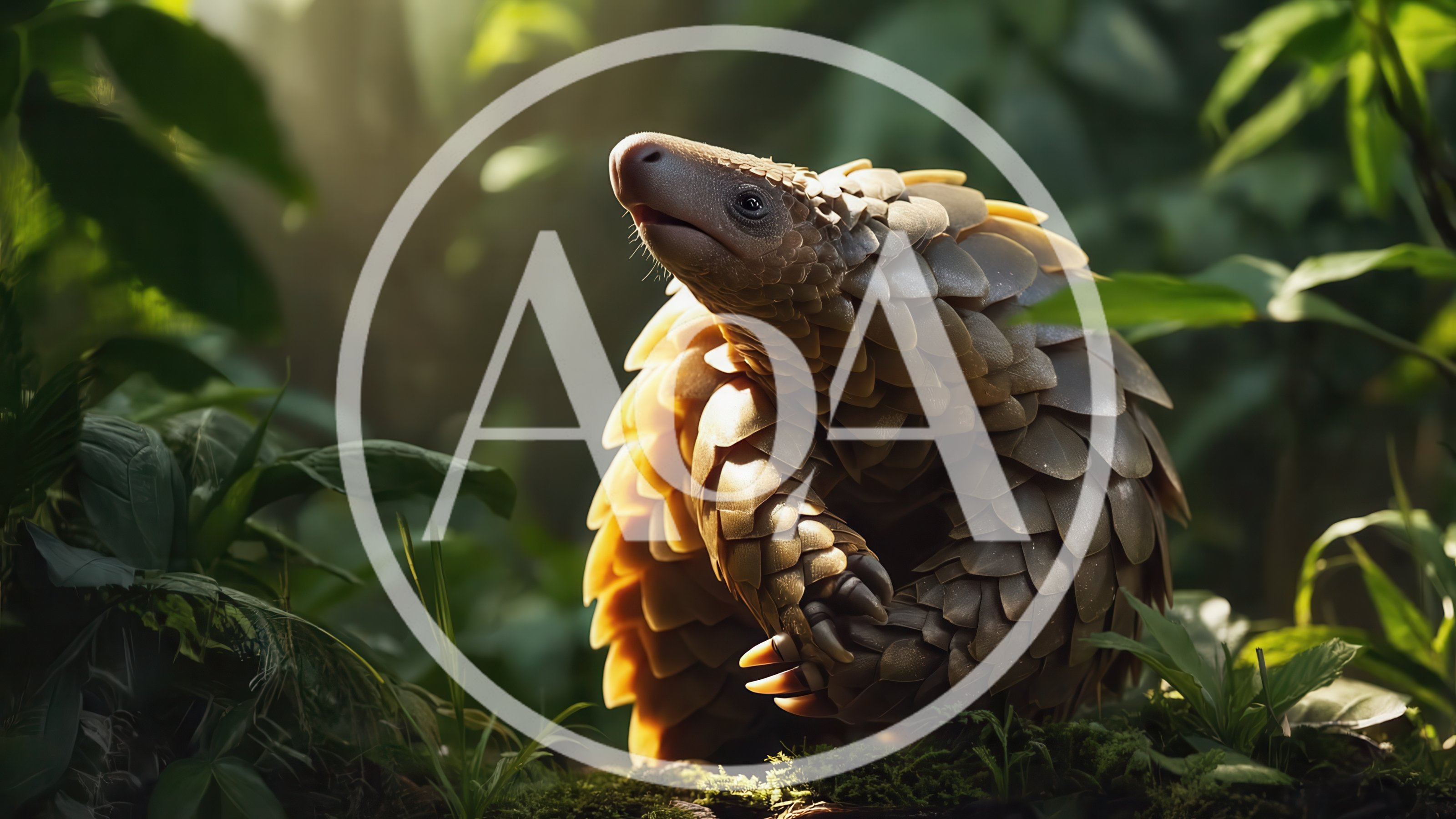 Pangolin Resting in a Lush Tropical Forest