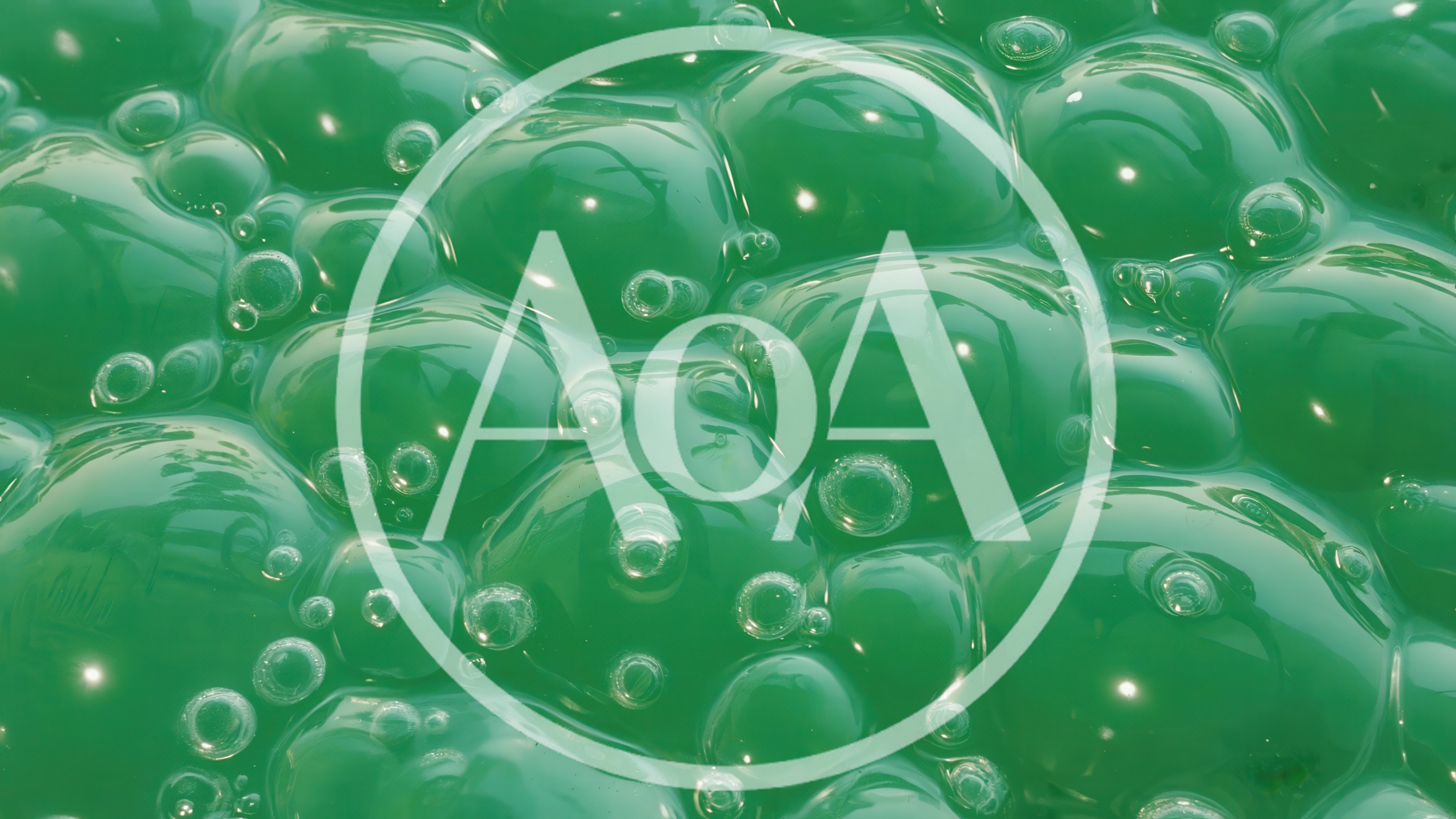 Close Up Of Green Bubbles In Liquid