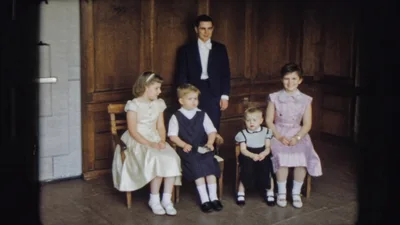Vintage Family Portrait With Children In Formal Attire