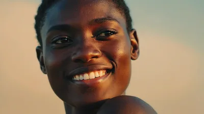 Portrait Of A Smiling Young Black Woman