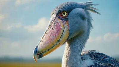 Close Up Portrait Of A Shoebill Stork