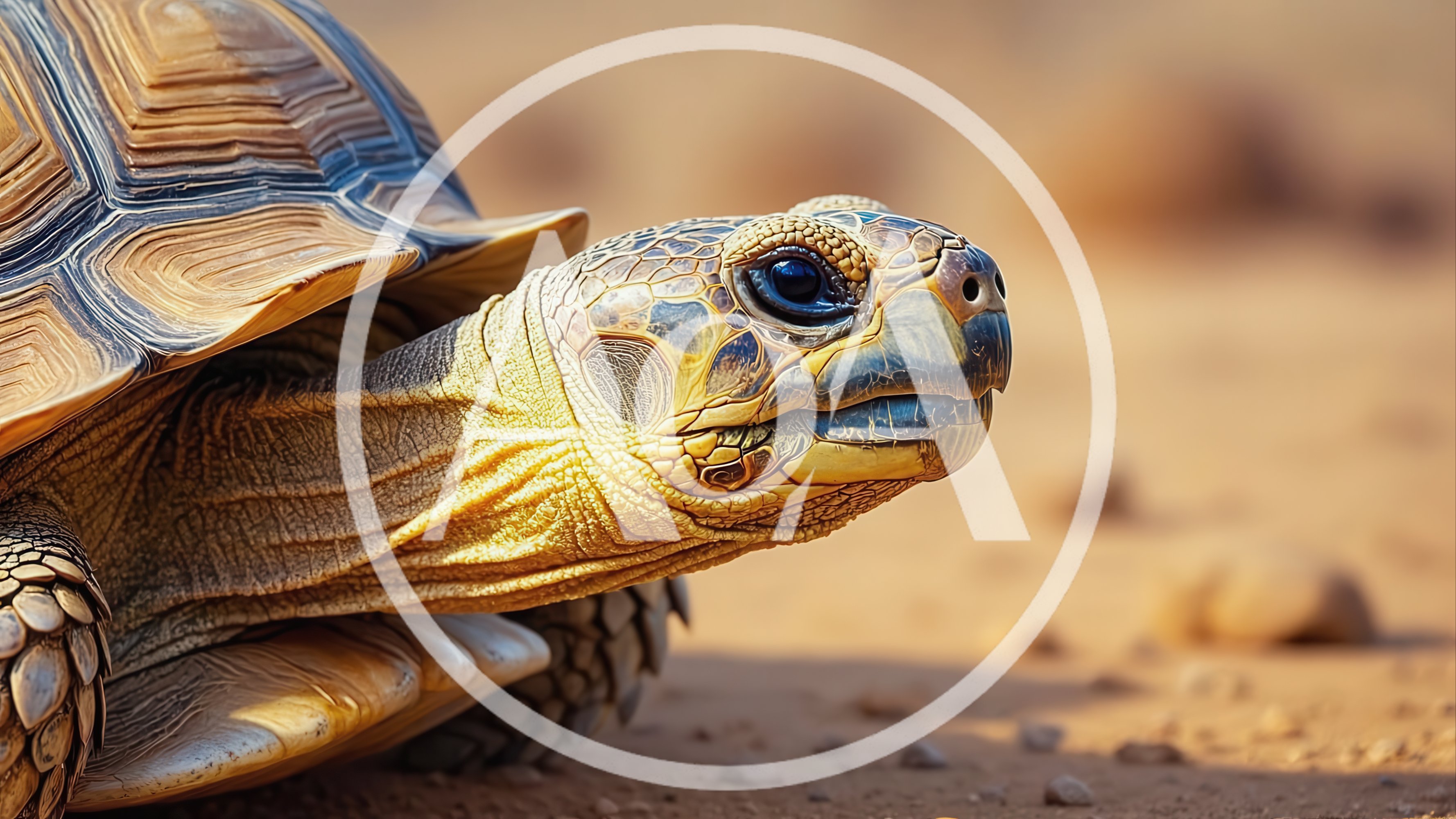 Close Up Portrait Of A Desert Tortoise