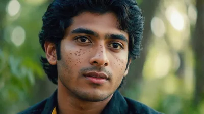 Portrait Of A Young Man With Freckles