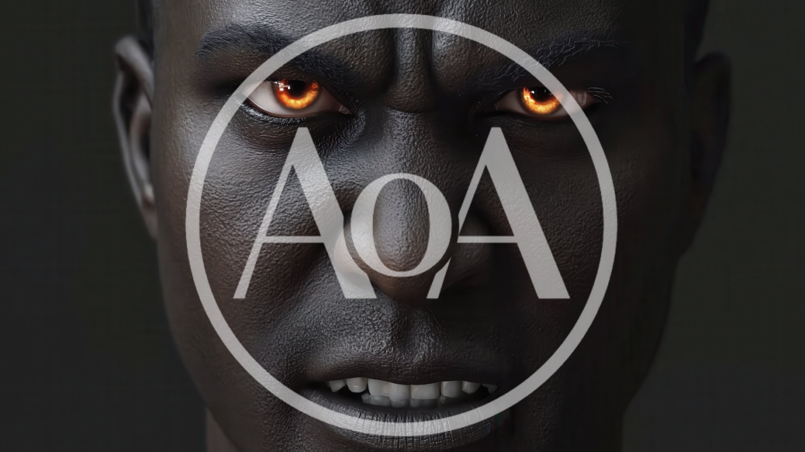 Close Up Portrait Of A Man With Glowing Eyes