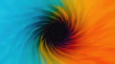 Abstract Swirling Vortex Of Vibrant Colorful Feathers