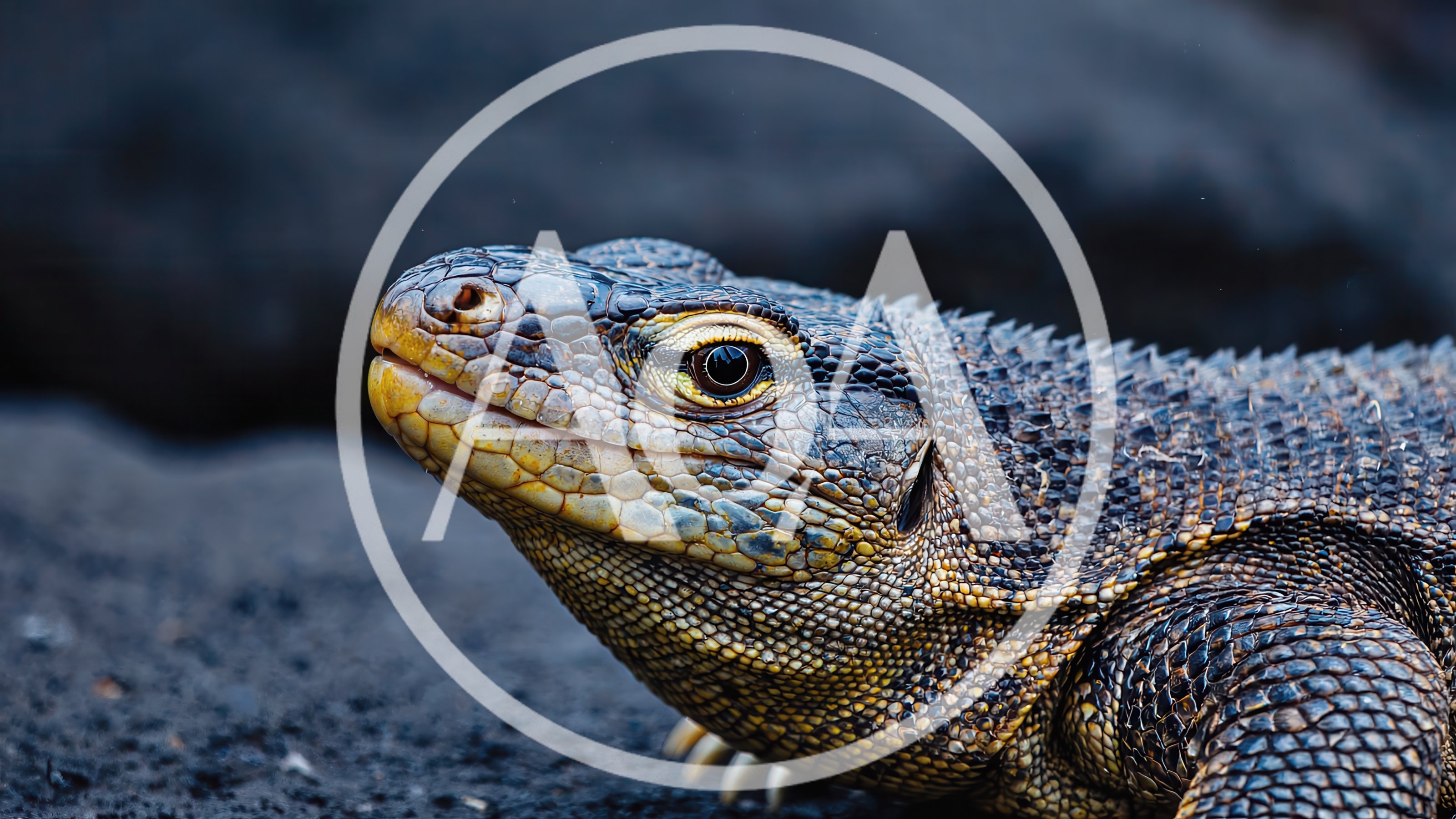 Close Up Portrait Of A Galapagos Marine Iguana