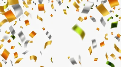 Falling Gold and Silver Confetti Celebration Background