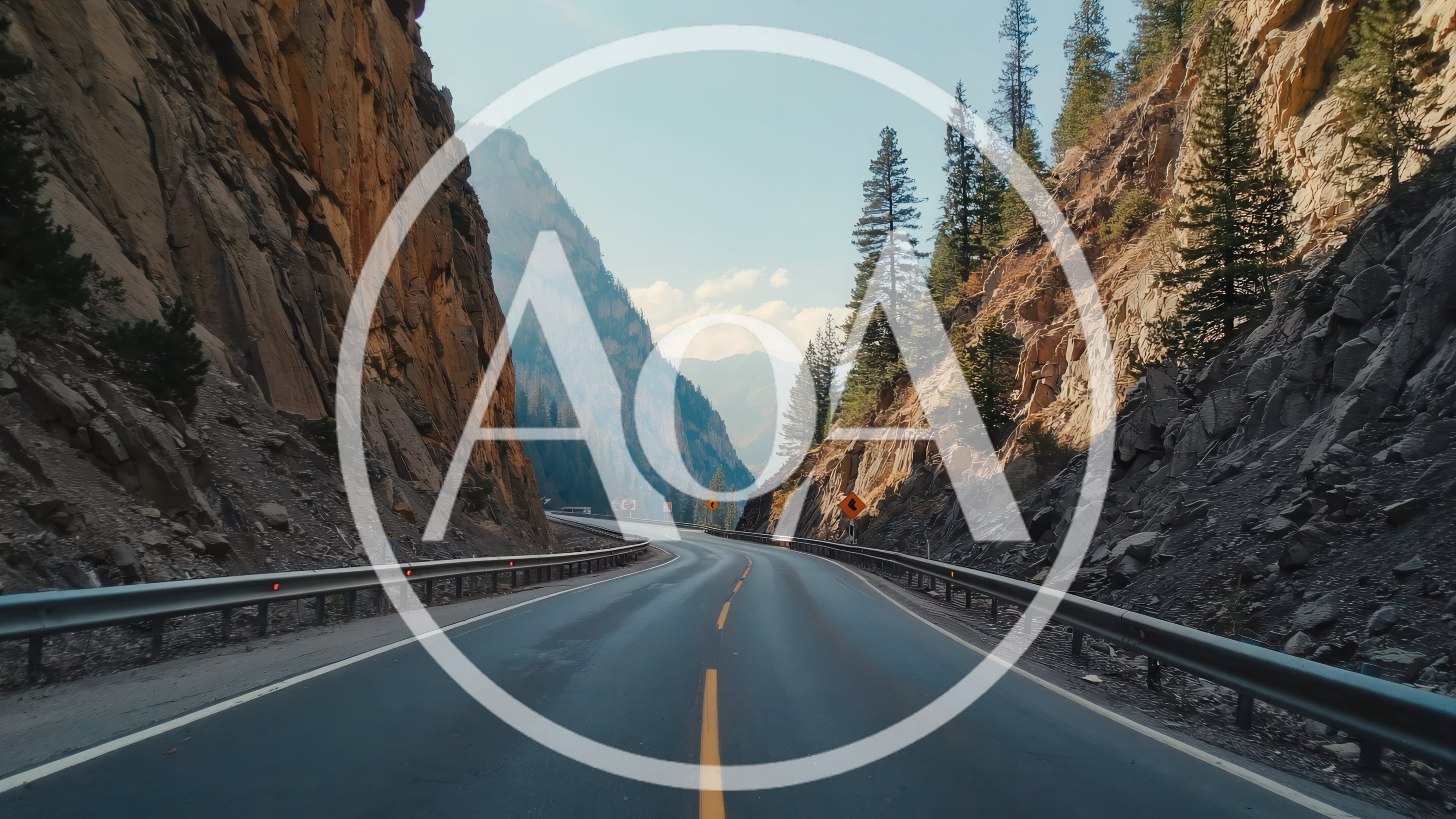 Driving Through A Scenic Mountain Canyon Road