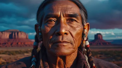 Portrait Of An Elderly Native American Man