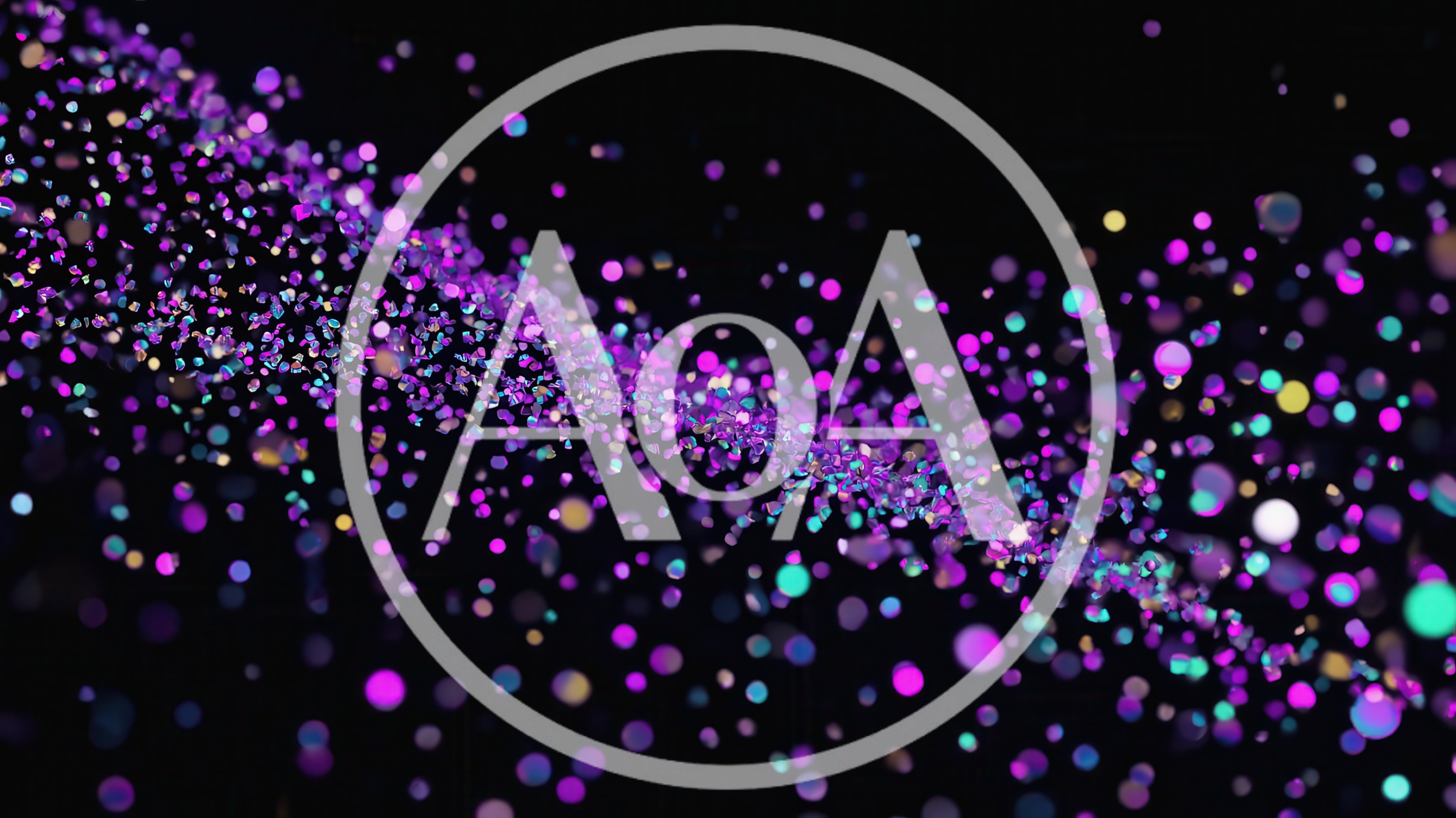 Abstract Motion Of Glowing Purple And Teal Particles