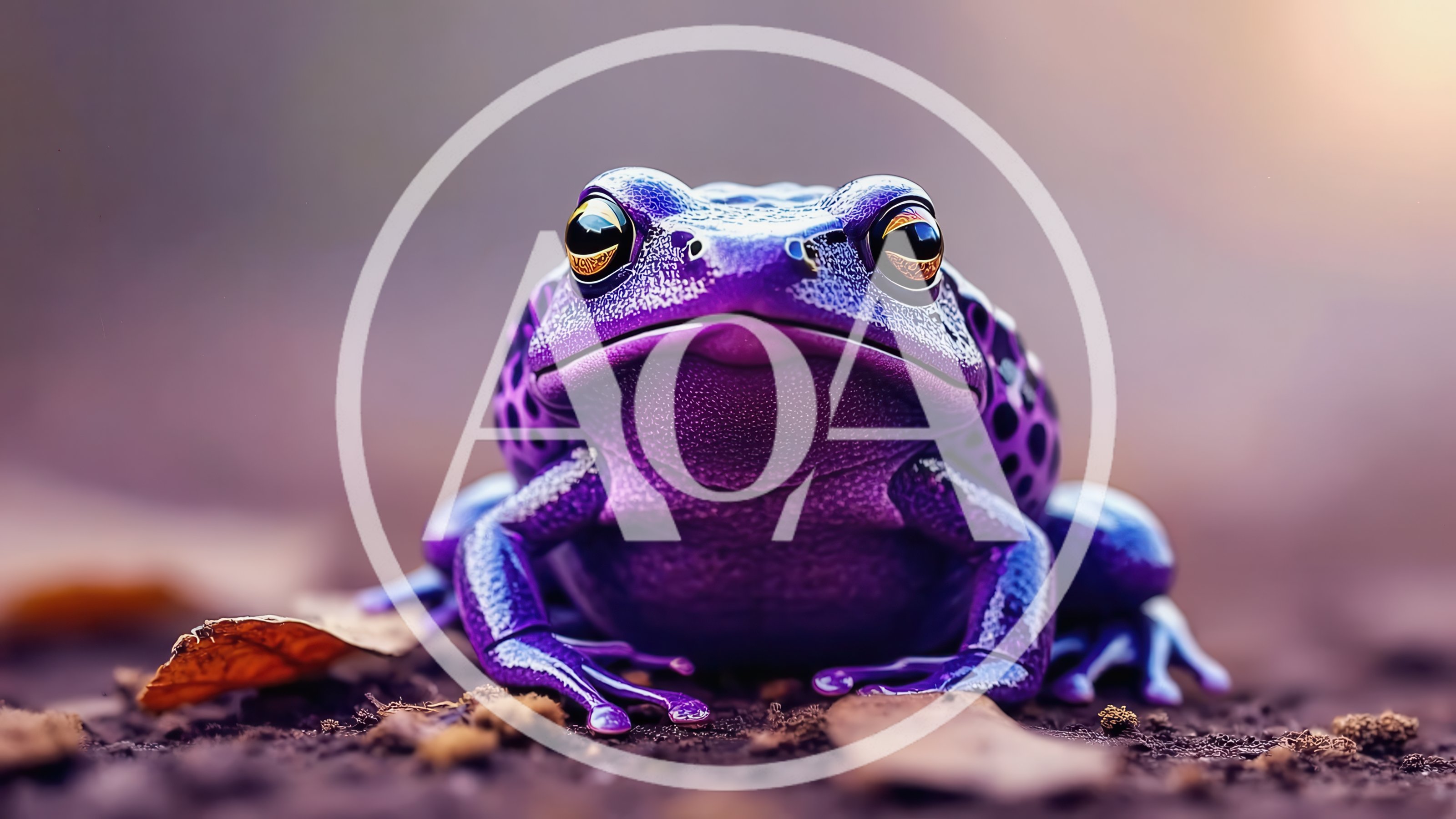 Vibrant Purple Frog Sitting On Forest Floor