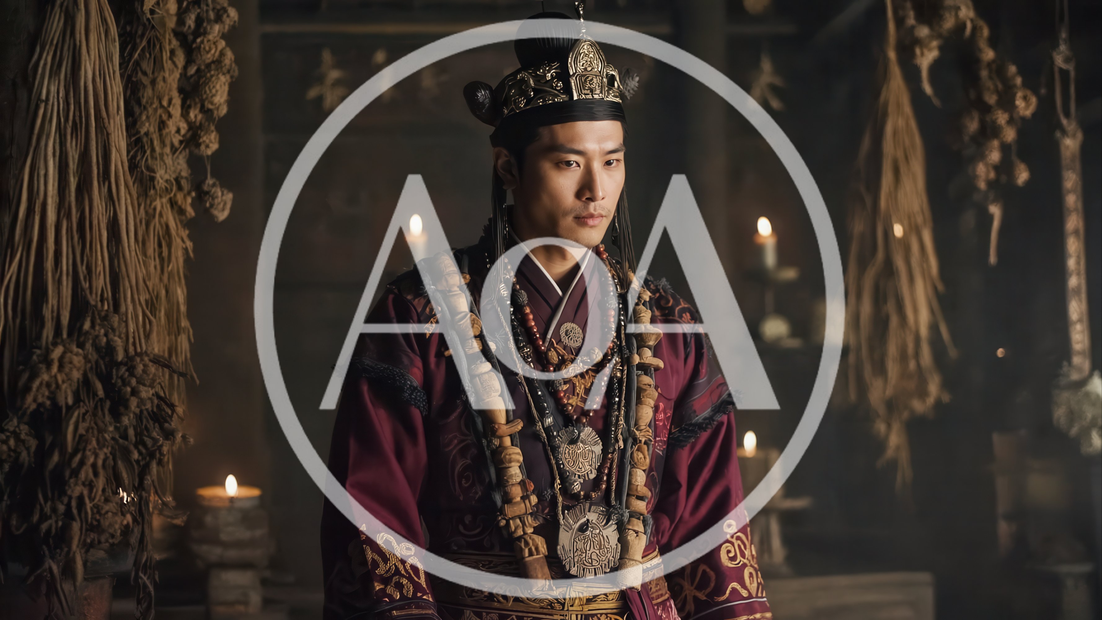 Ancient Asian Nobleman in Traditional Ceremonial Robes