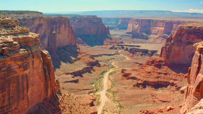 Canyonlands National Park Landscape With Winding Dirt Road