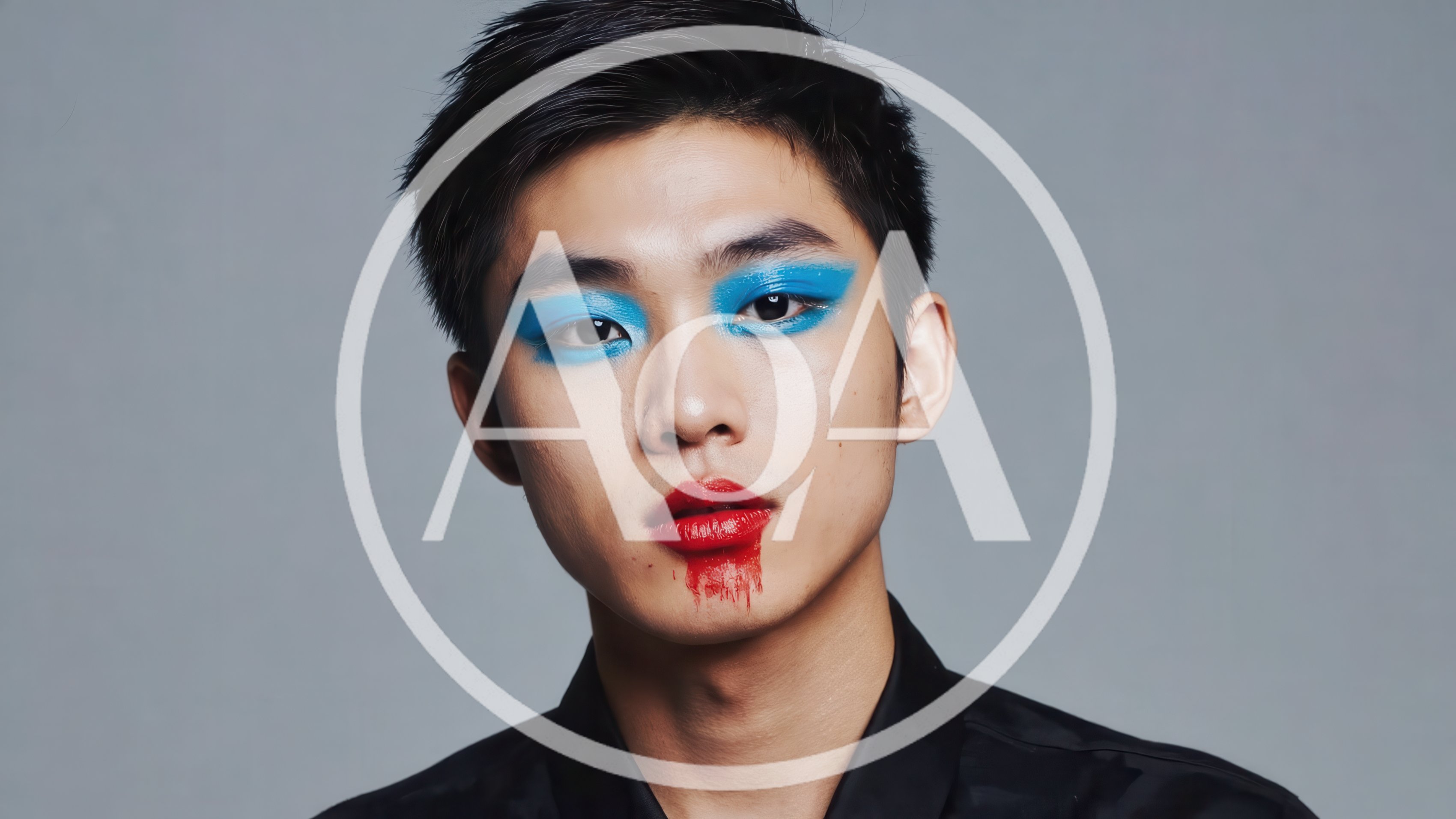 Portrait Of A Young Man With Artistic Makeup