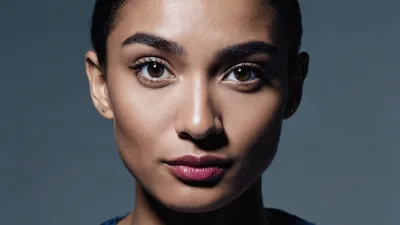 Close Up Portrait Of A Beautiful Young Woman
