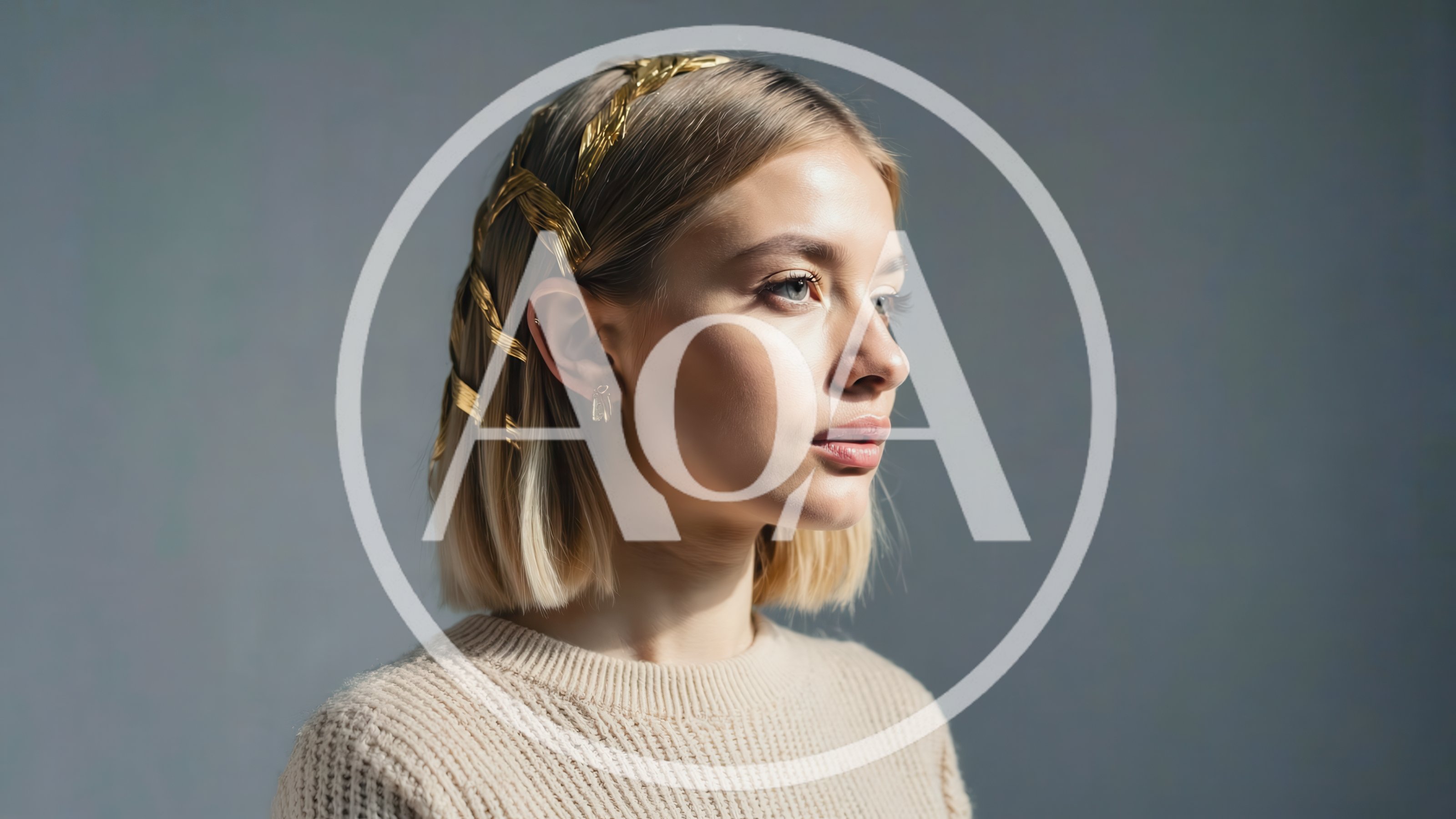 Portrait Of A Young Woman With Gold Hair Accessory