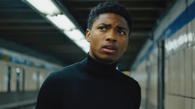 Young Man Looking Anxious In A Subway Station