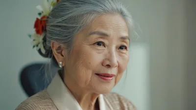 Portrait Of An Elegant Elderly Asian Woman