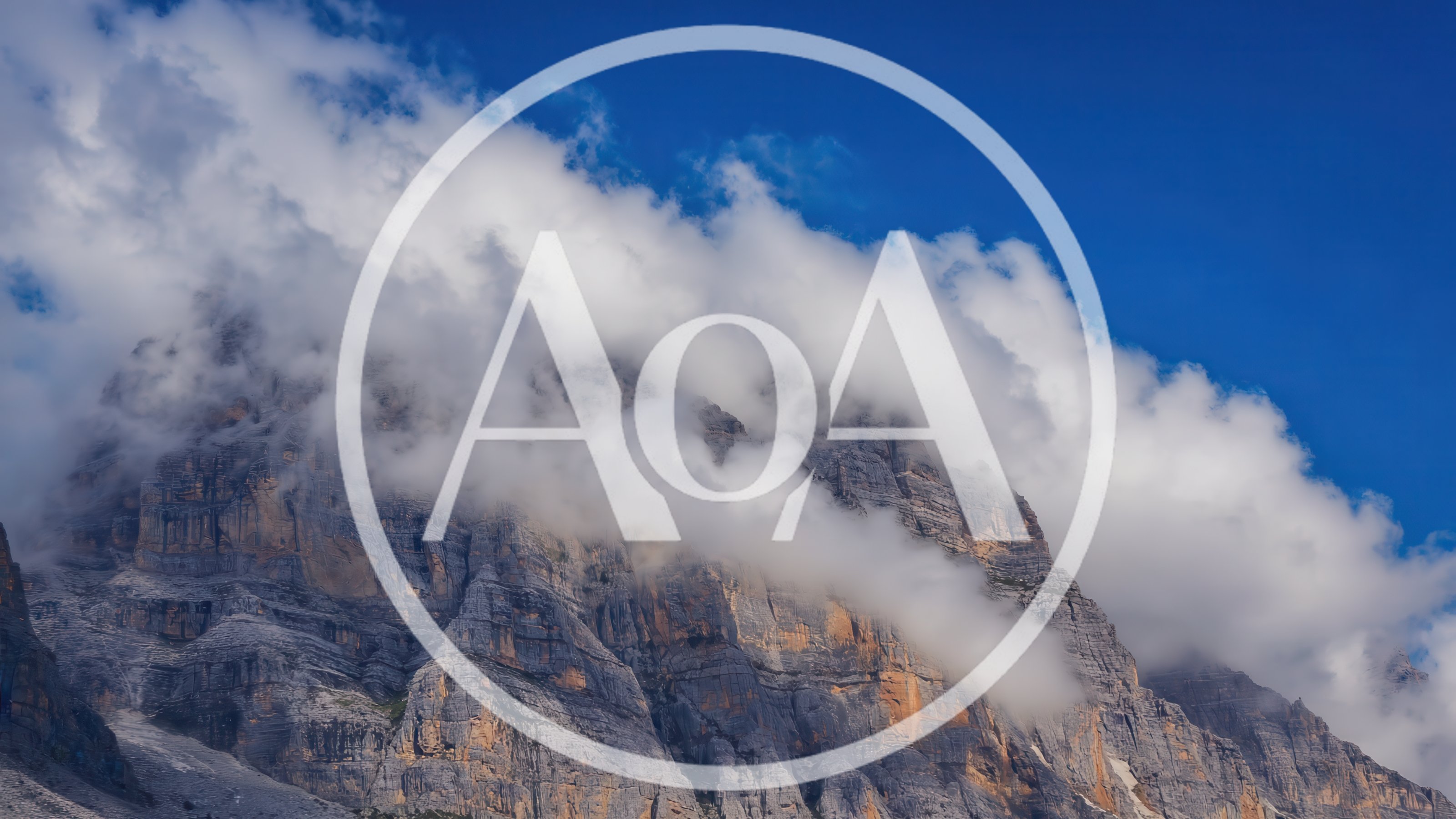 Majestic Dolomite Mountain Peak With Clouds
