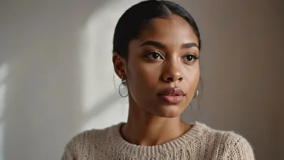 Portrait Of A Young Woman Looking Away