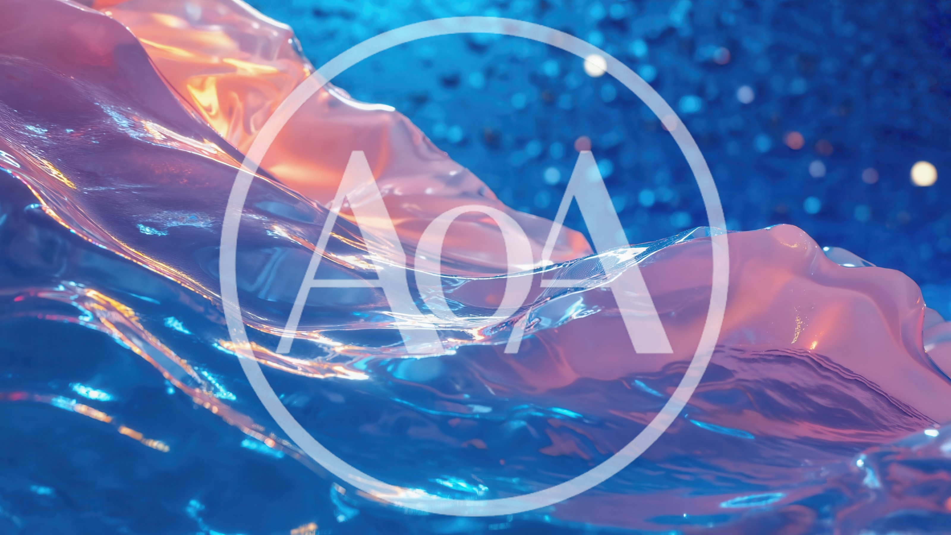 Abstract Liquid Wave Motion With Soft Pink And Blue Lighting