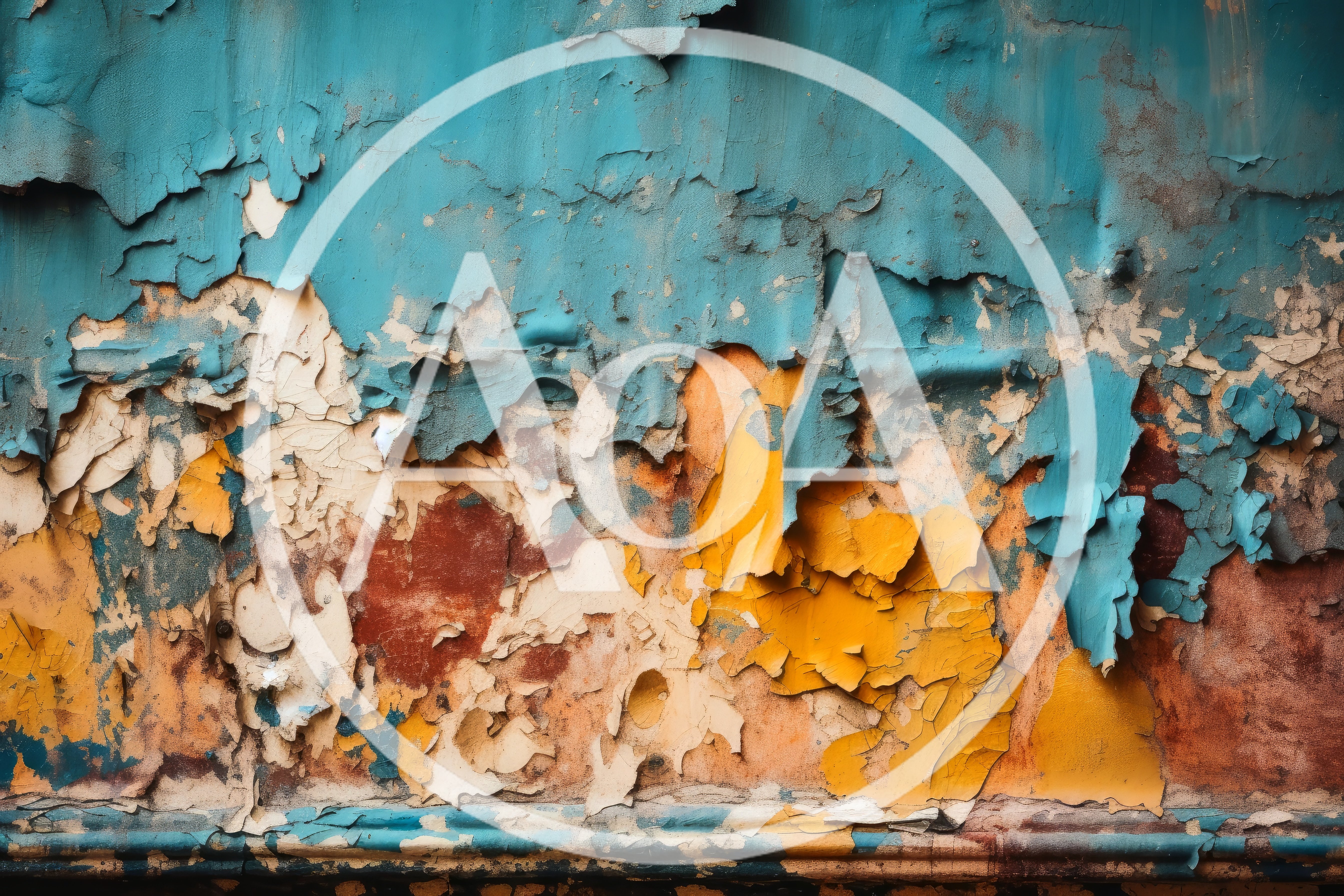 Peeling Layers Of Old Weathered Paint On Wall