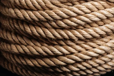 Coiled Natural Fiber Rope Texture Close Up