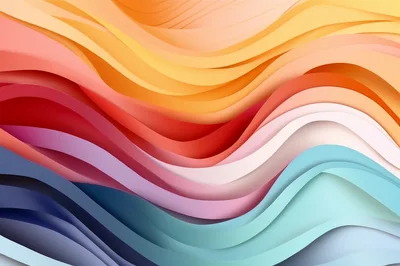 Abstract Background With Flowing Multicolored Wavy Layers