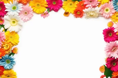Colorful Gerbera Daisy Flower Border Frame