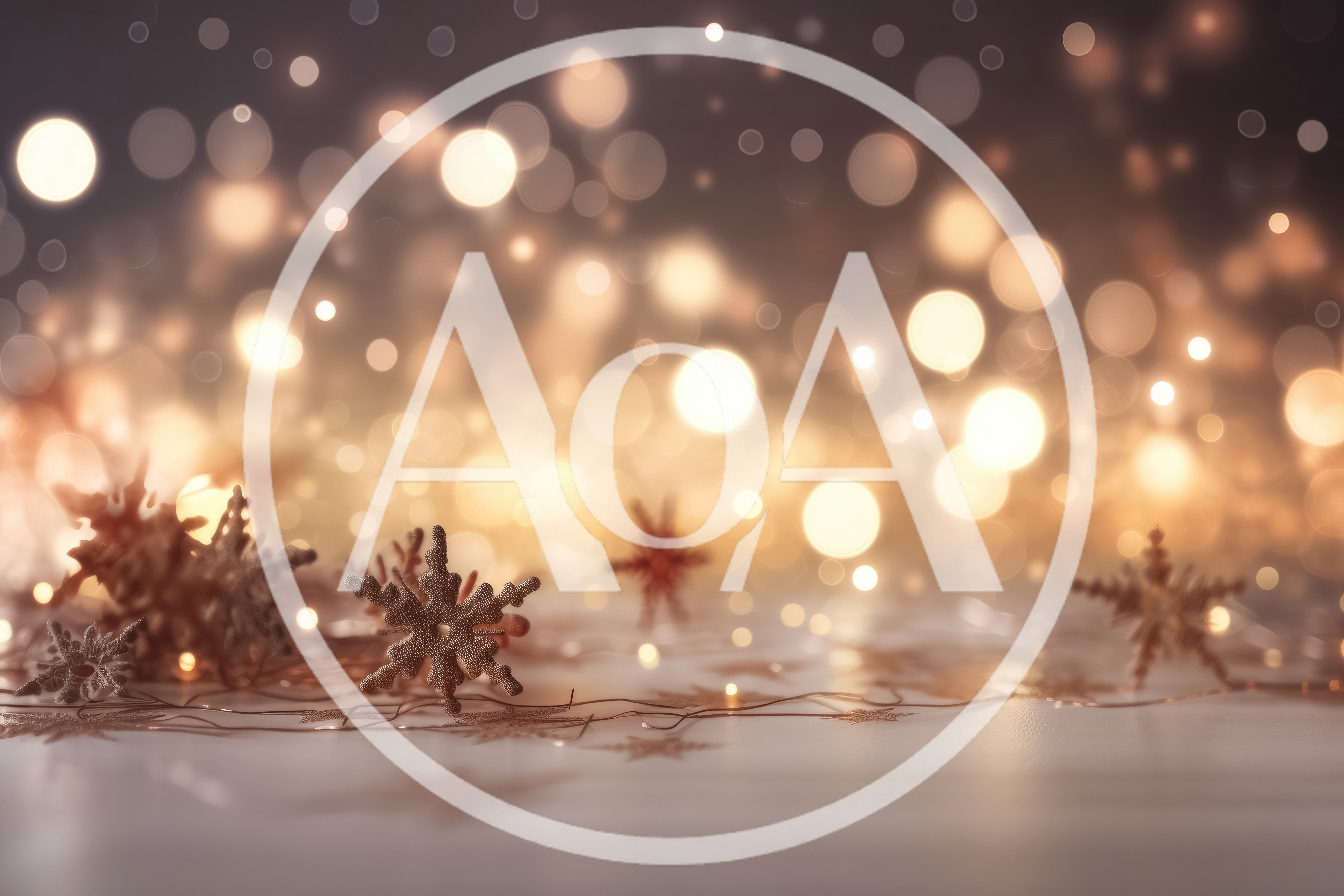 Decorative Snowflake Ornaments on a Festive Bokeh Background
