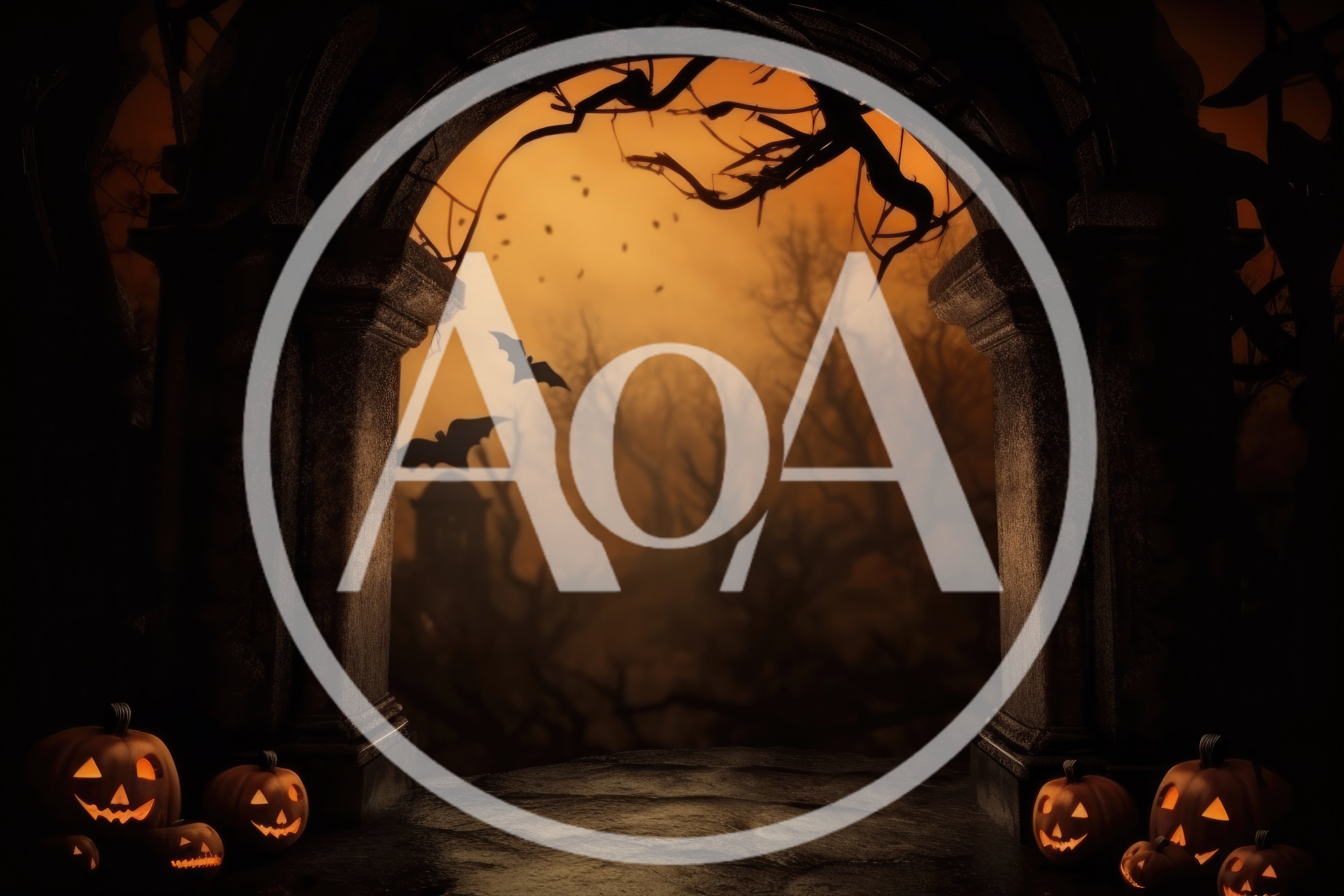 Spooky Halloween Archway With Glowing Jack O Lanterns