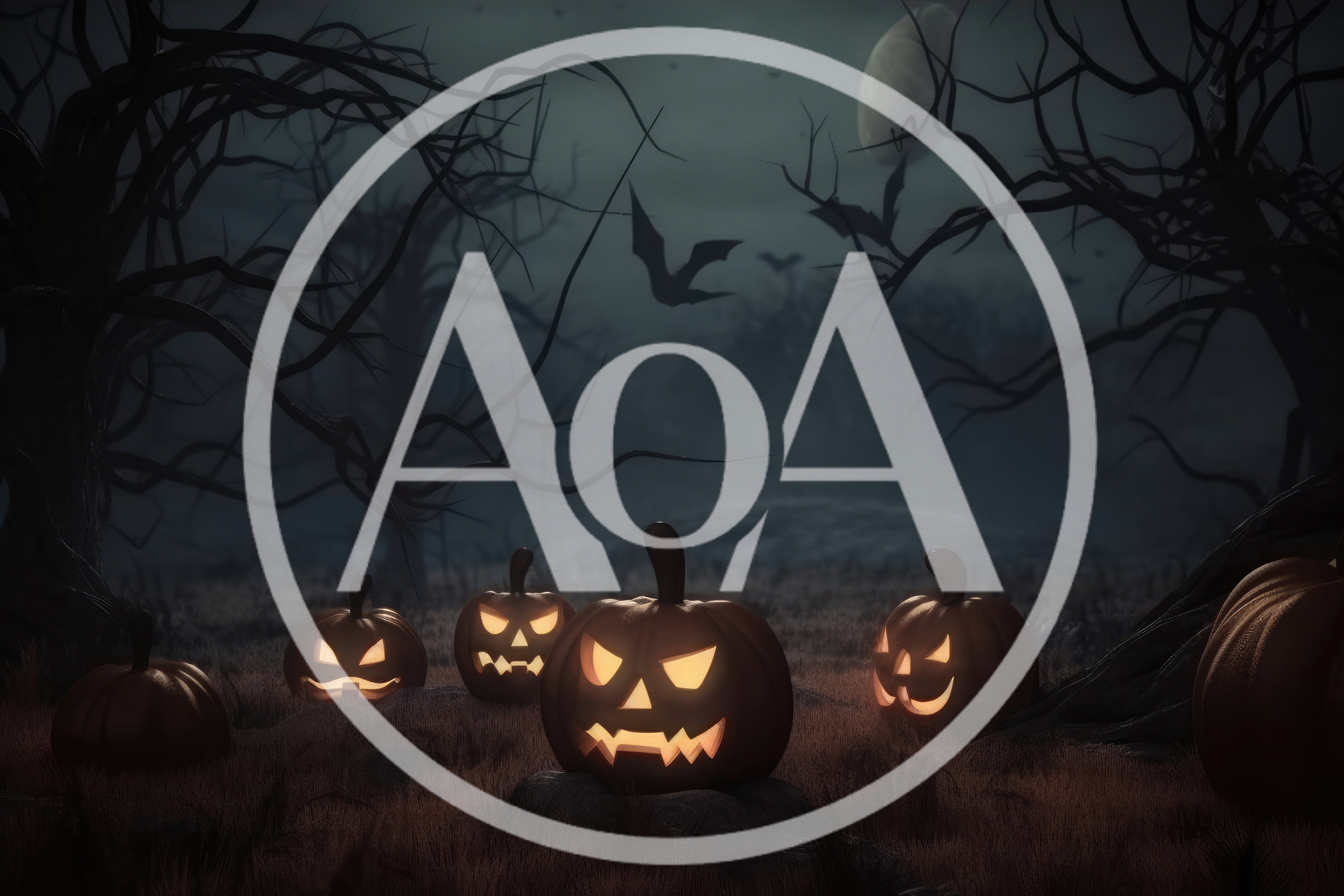 Glowing Jack O Lanterns In A Spooky Forest