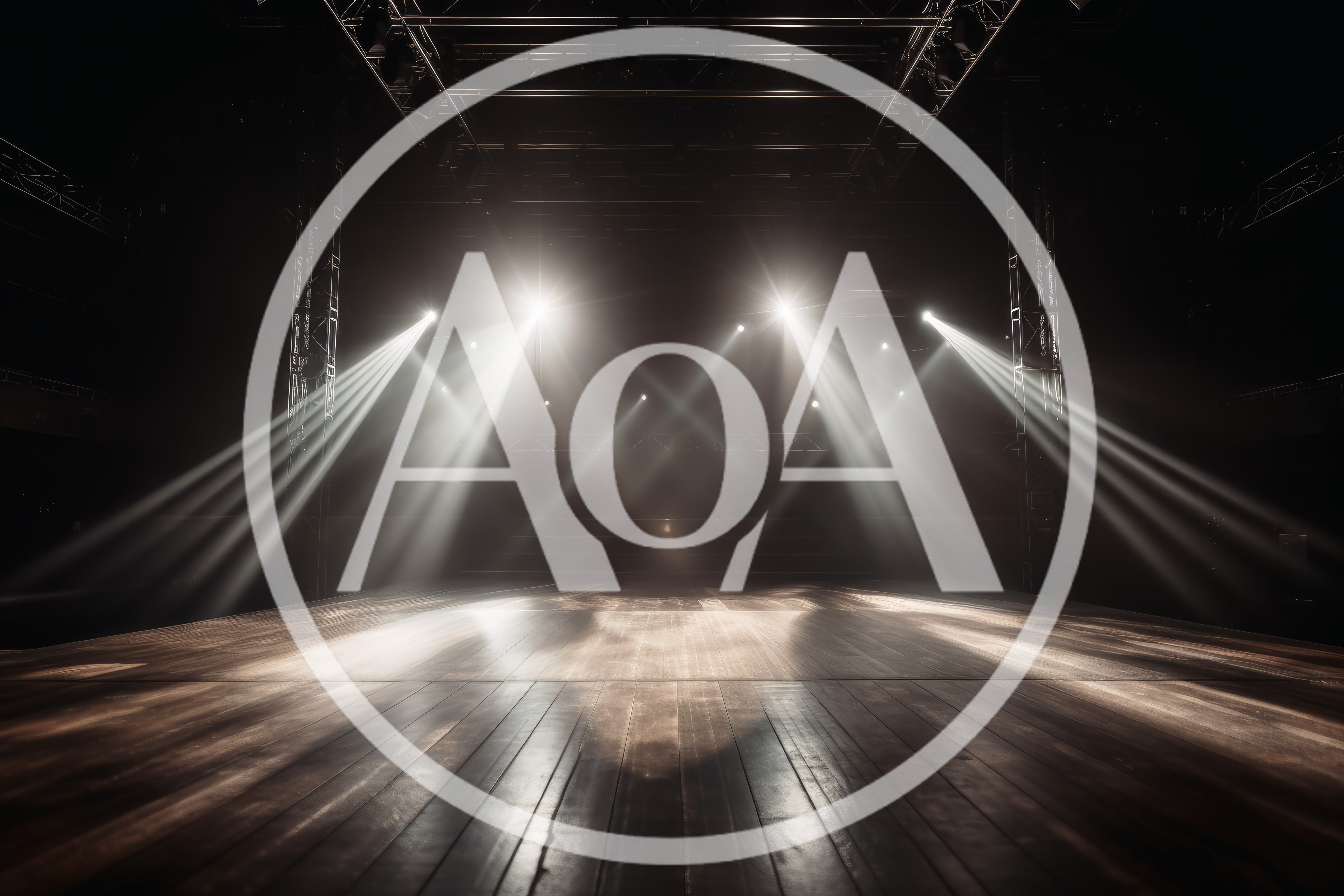Empty Stage With Dramatic Spotlight Beams