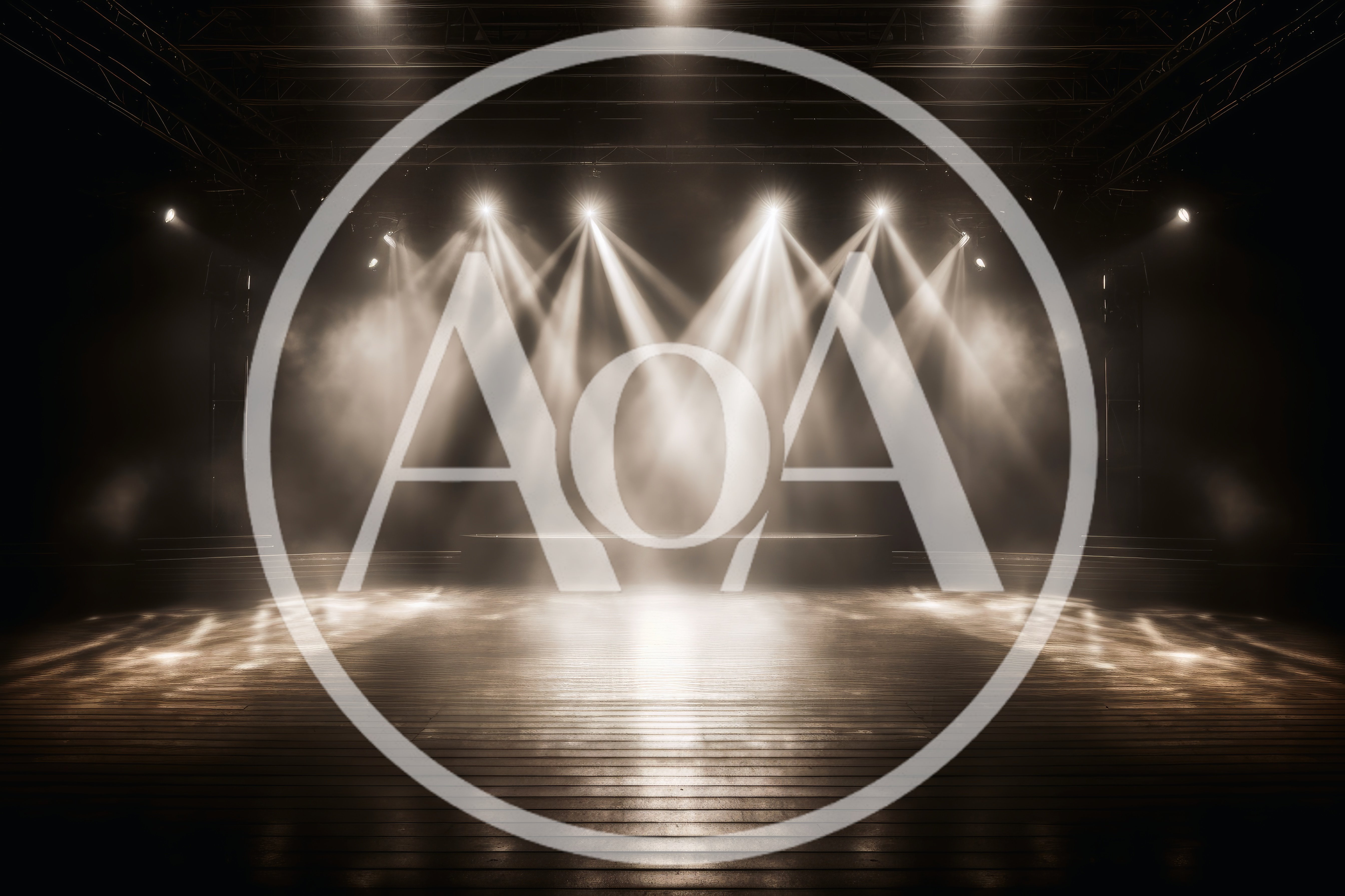 Empty Stage With Dramatic Spotlight Beams