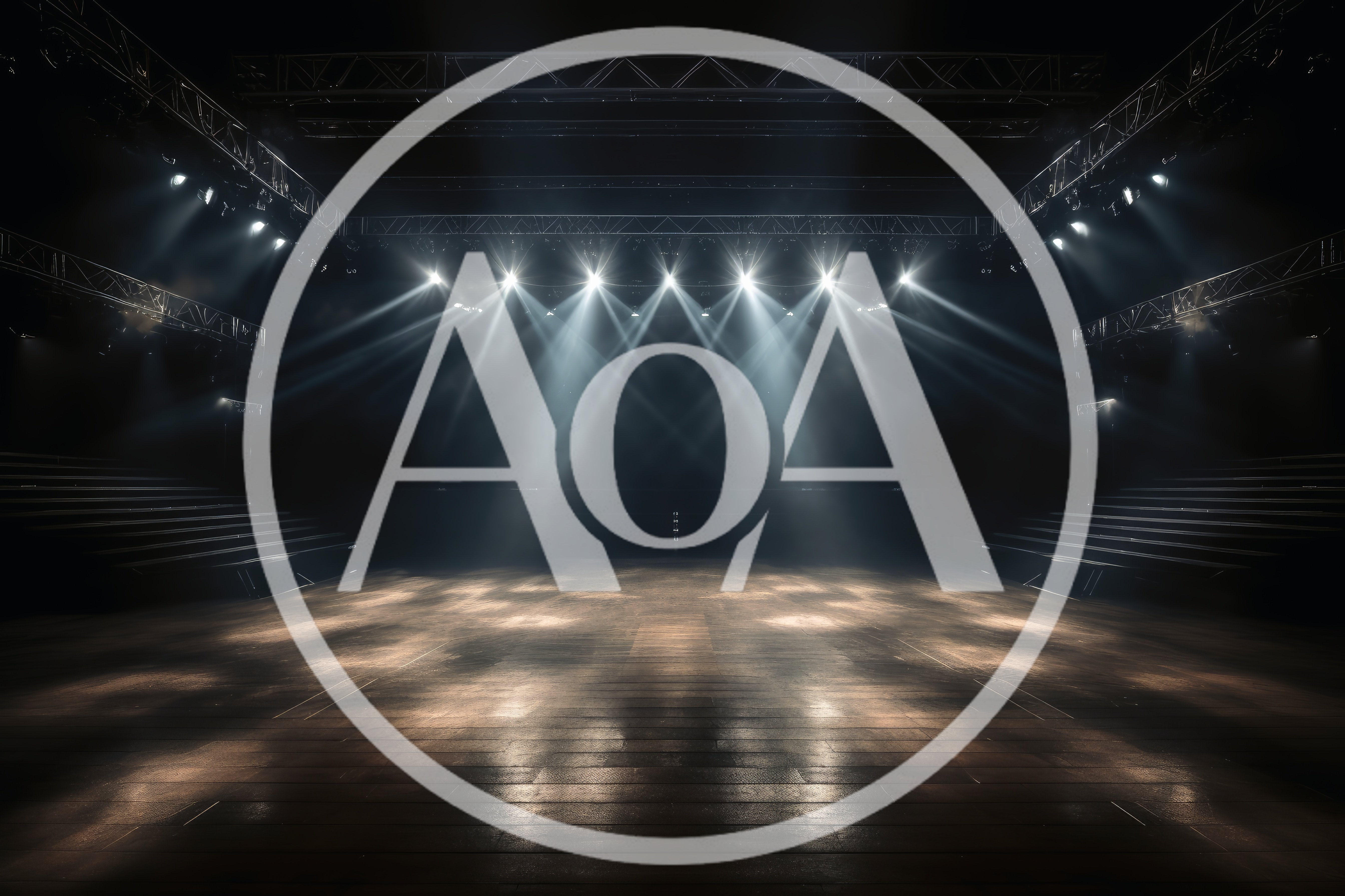 Empty Stage With Dramatic Spotlight Beams