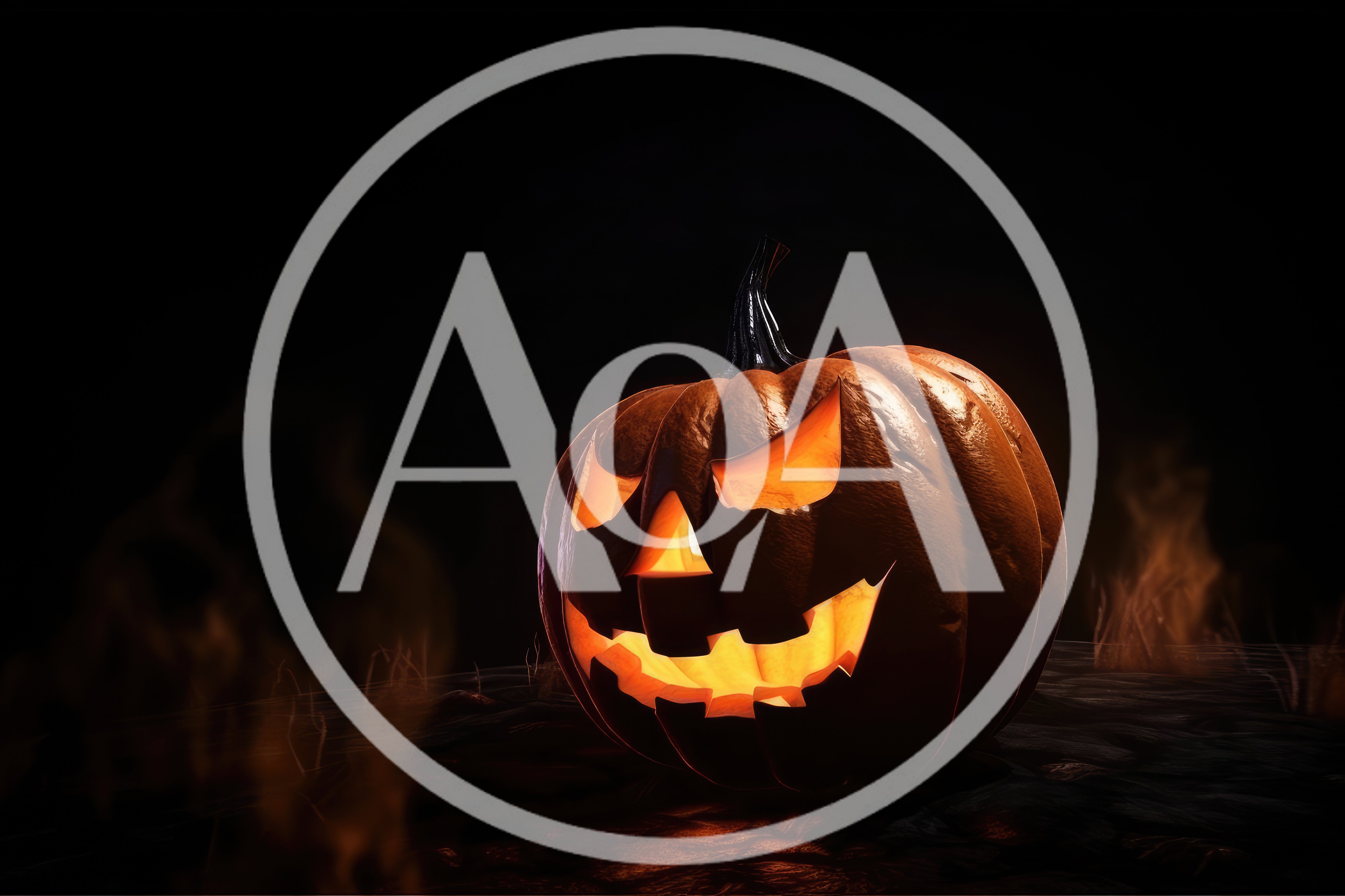 Glowing Jack O Lantern Pumpkin In Dark Setting
