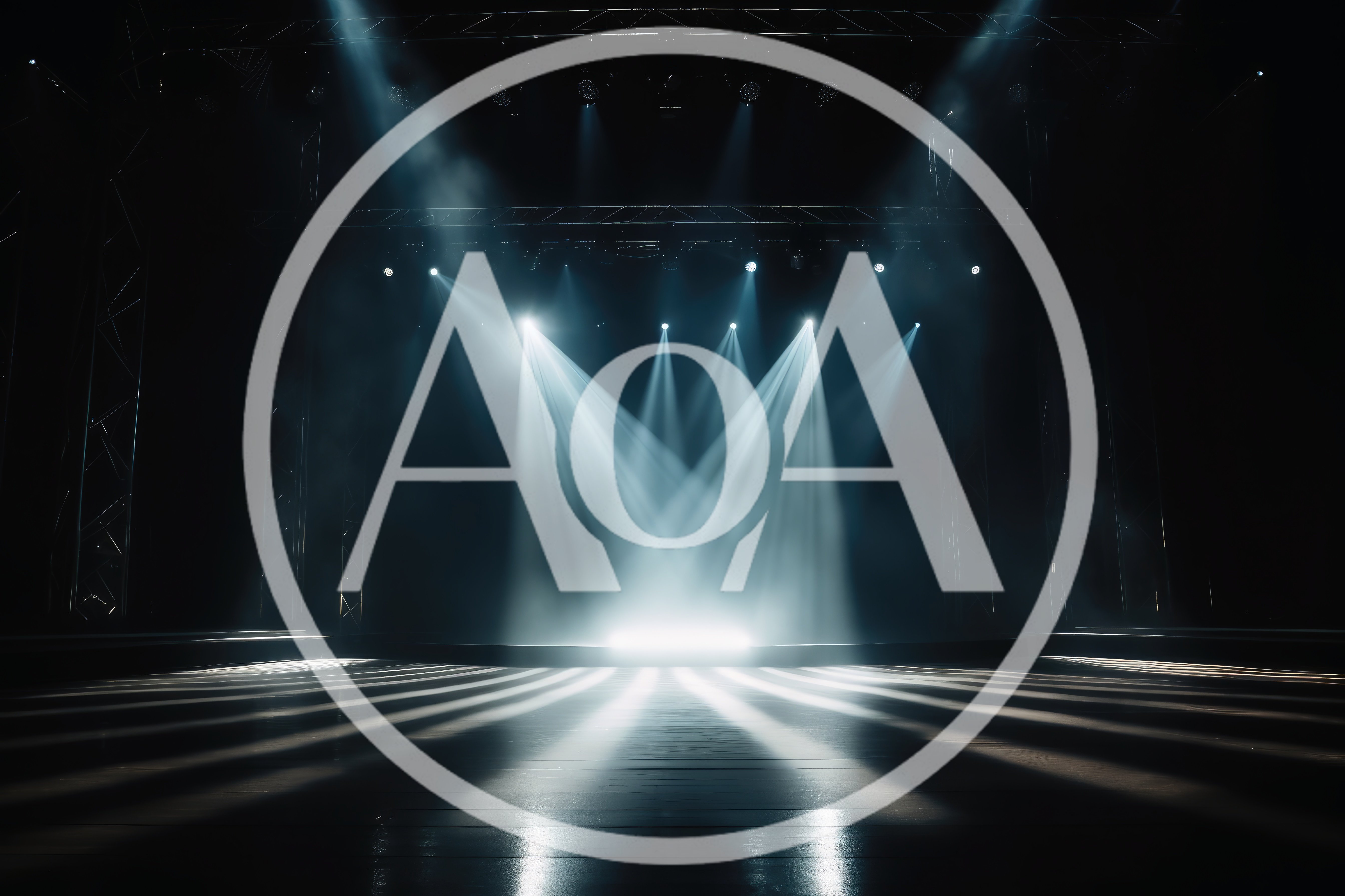 Empty Stage With Dramatic Spotlight Beams