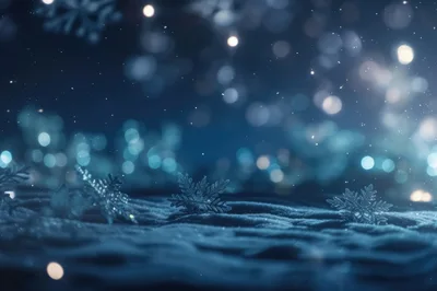 Decorative Snowflakes Resting On A Snowy Surface