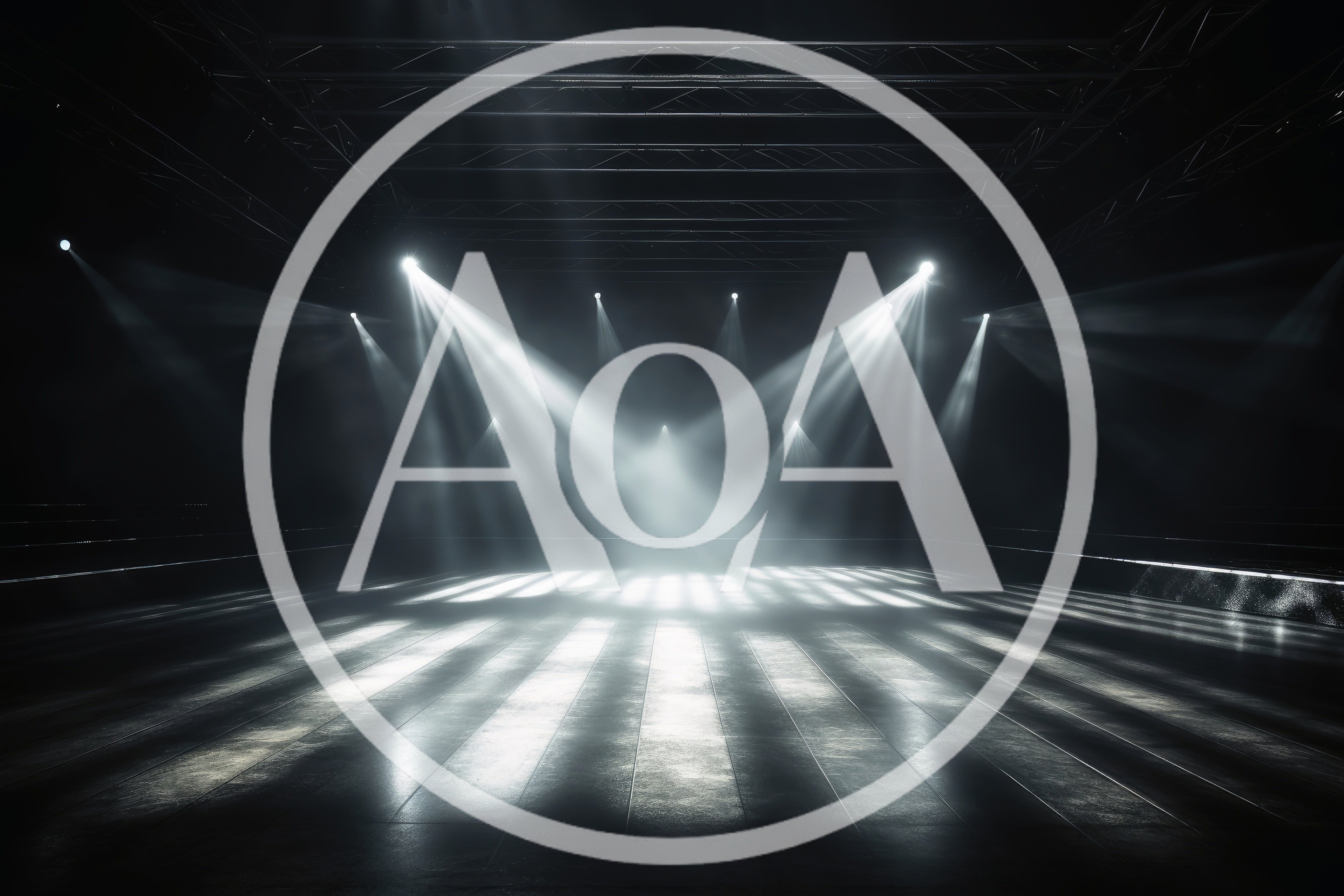 Empty Stage With Dramatic Spotlight Beams
