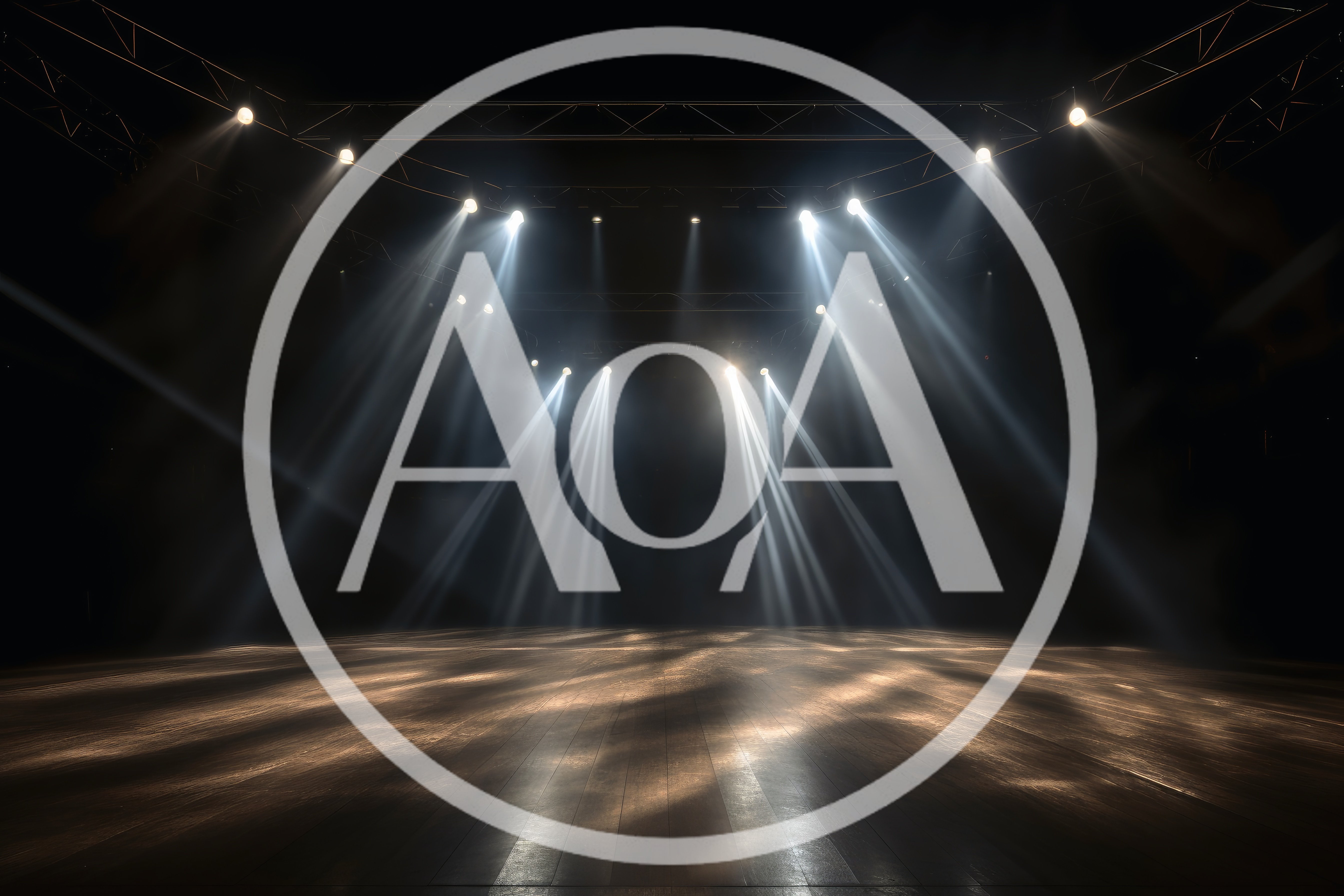 Empty Stage With Dramatic Spotlight Beams