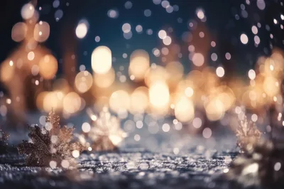Golden Snowflake Ornaments Resting On Snowy Surface