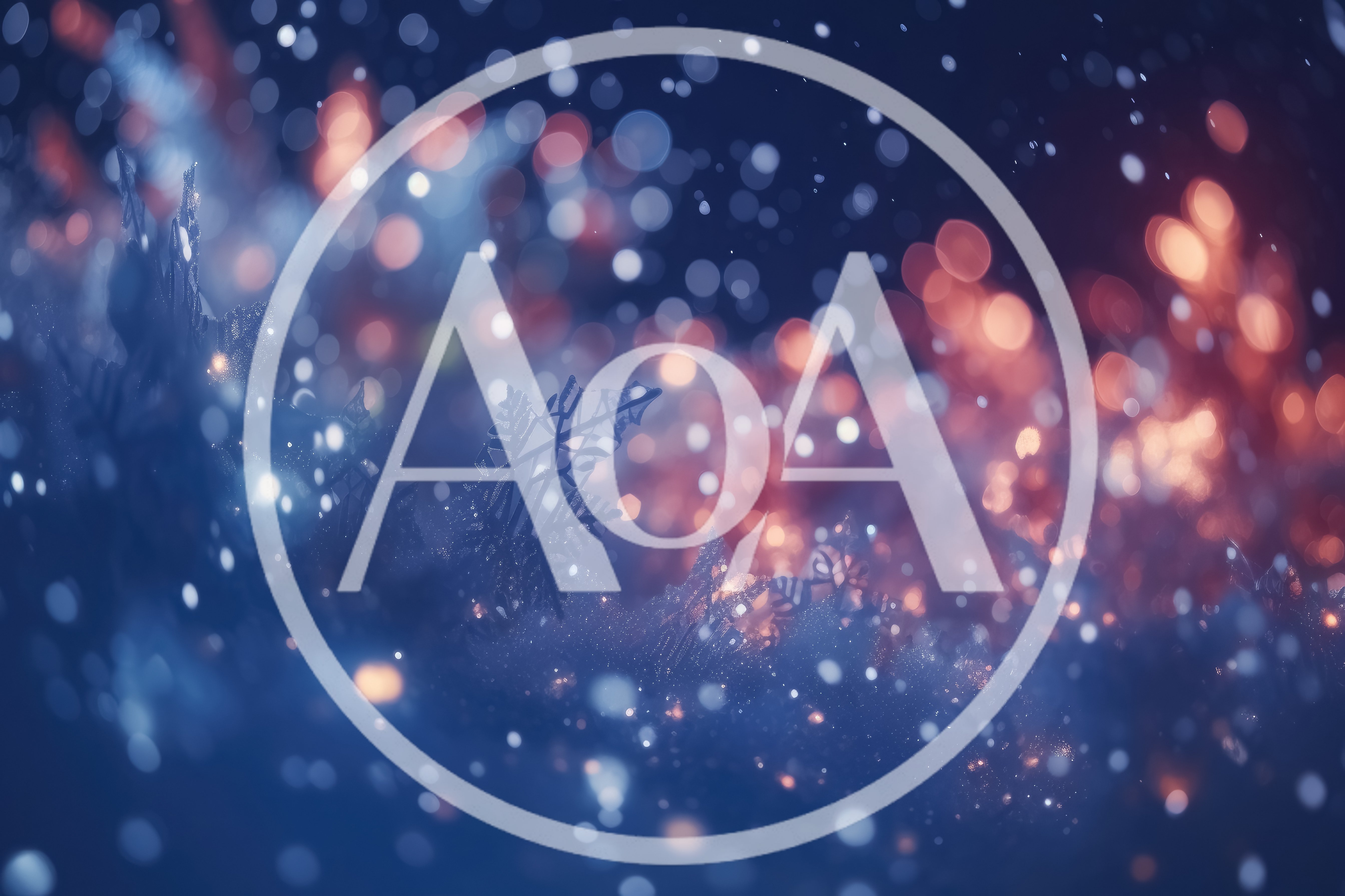 Abstract Winter Holiday Background With Glowing Bokeh Lights