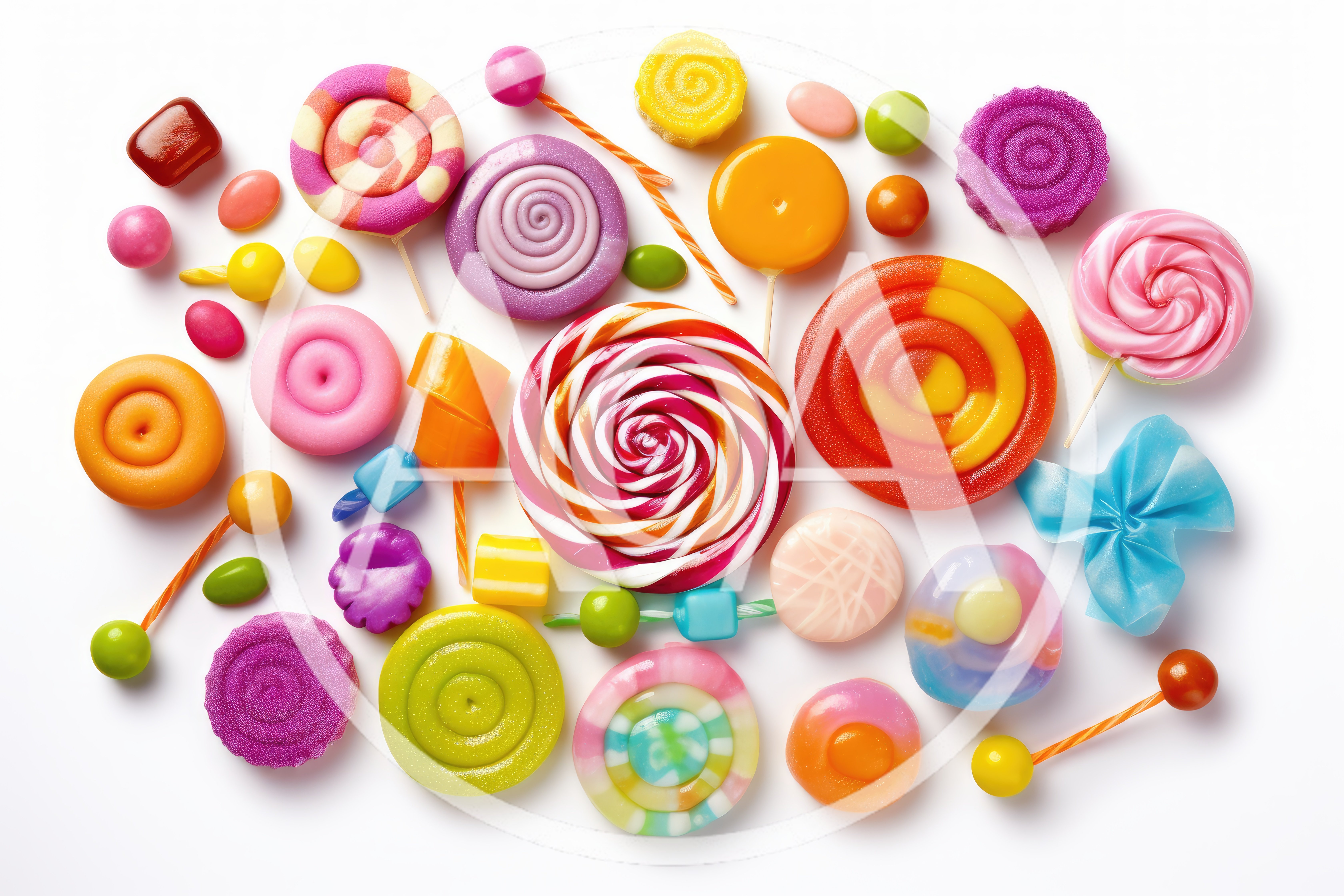 Assorted Colorful Lollipops and Hard Candies