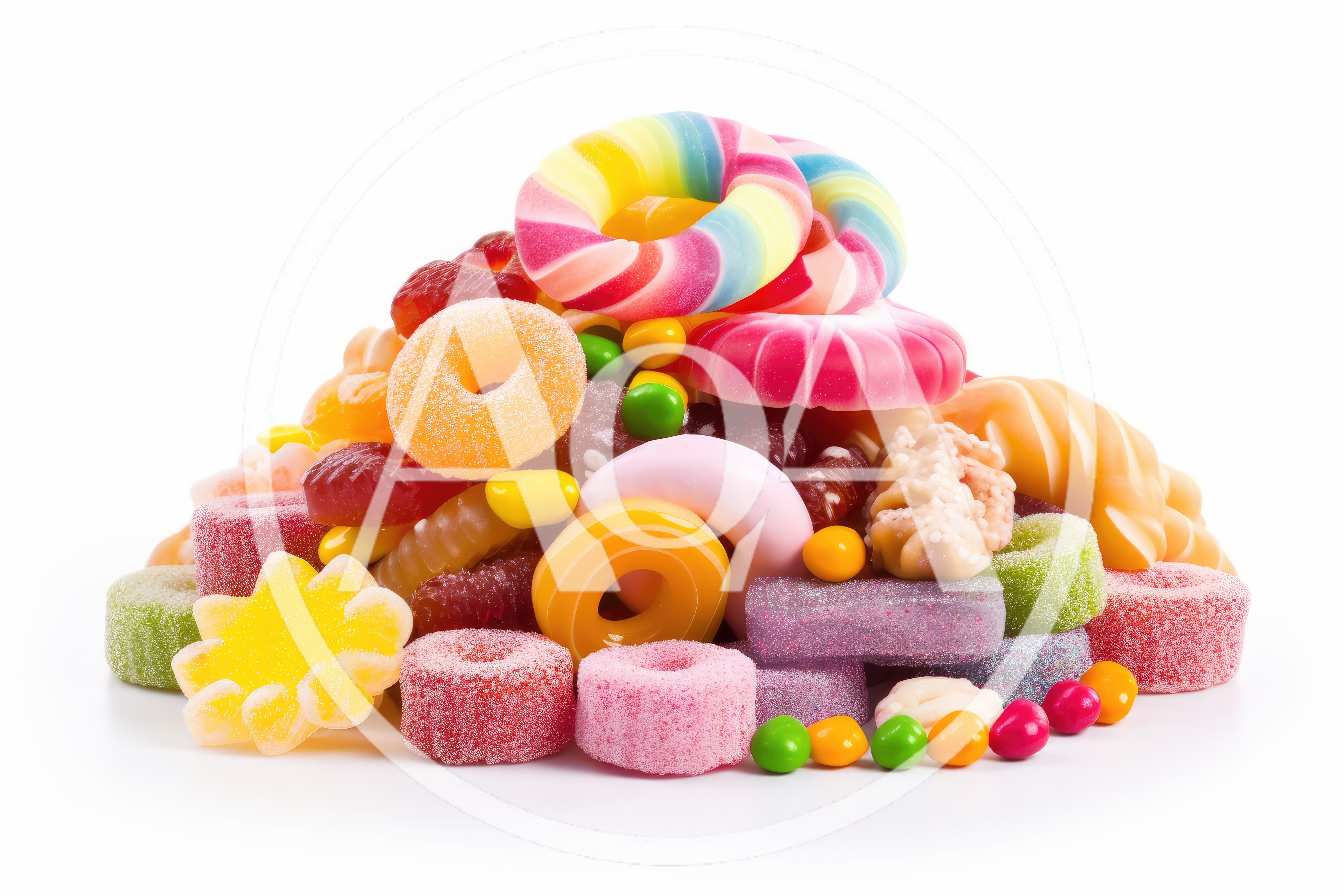 Assorted Colorful Gummy Candy Pile