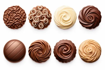Assorted Gourmet Chocolate Truffles On White Background