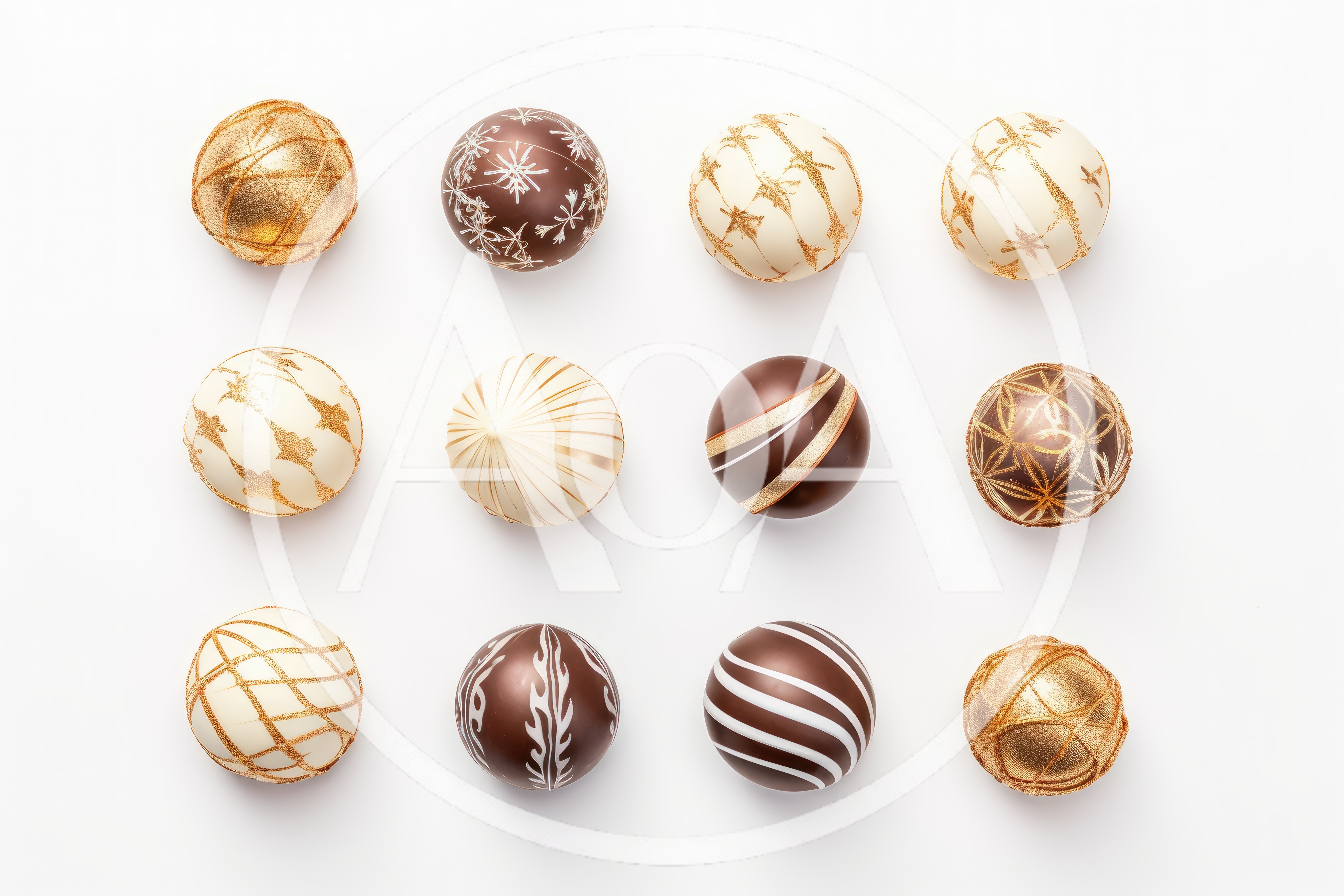 Collection of Decorative Chocolate Christmas Ornaments